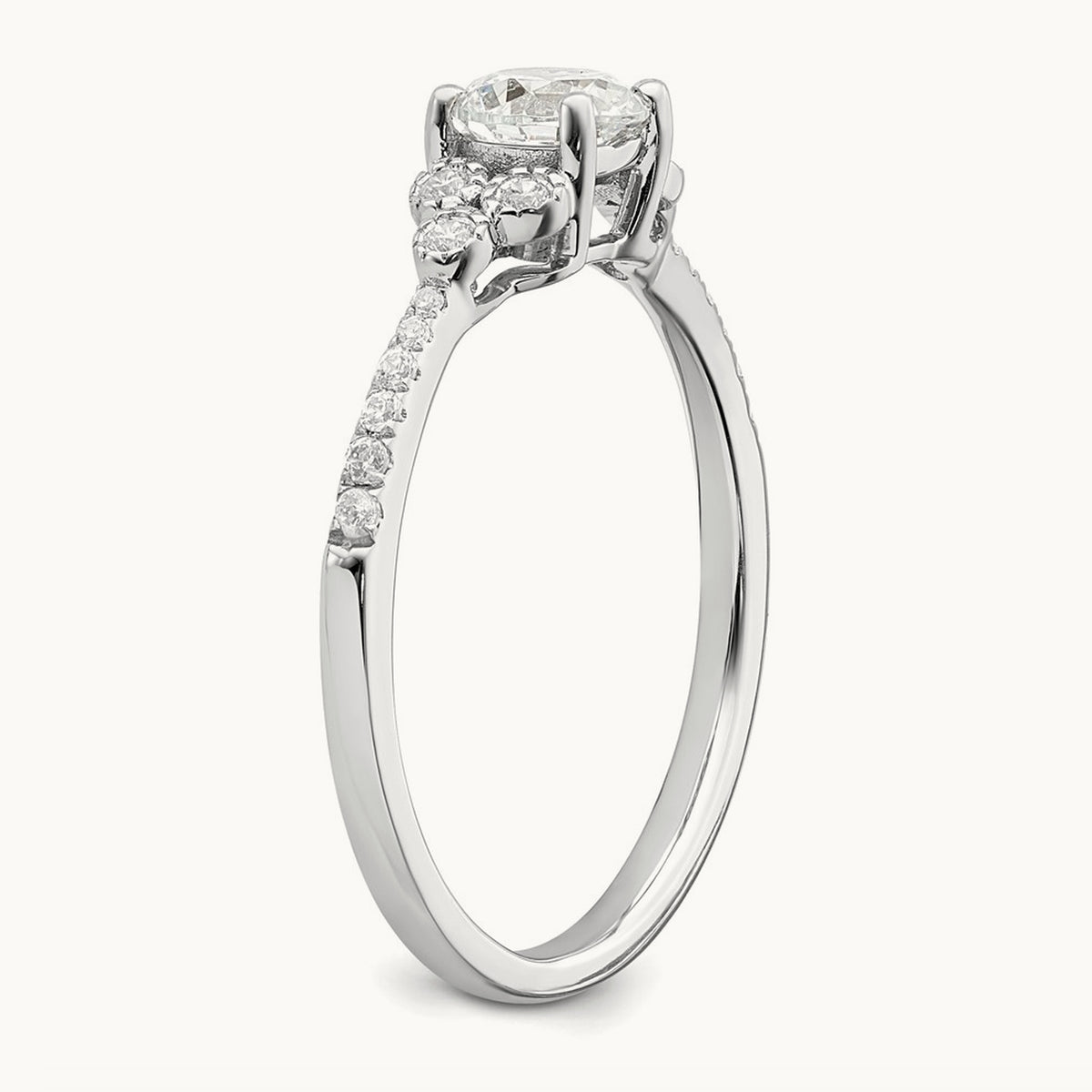 1/2ct Round Semi-Mount Engagement Dia Ring, 14K White Gold
