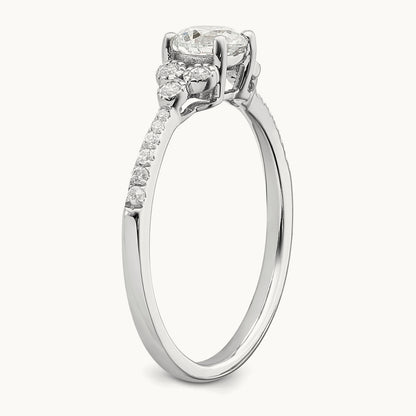 1/2ct Round Semi-Mount Engagement Dia Ring, 14K White Gold