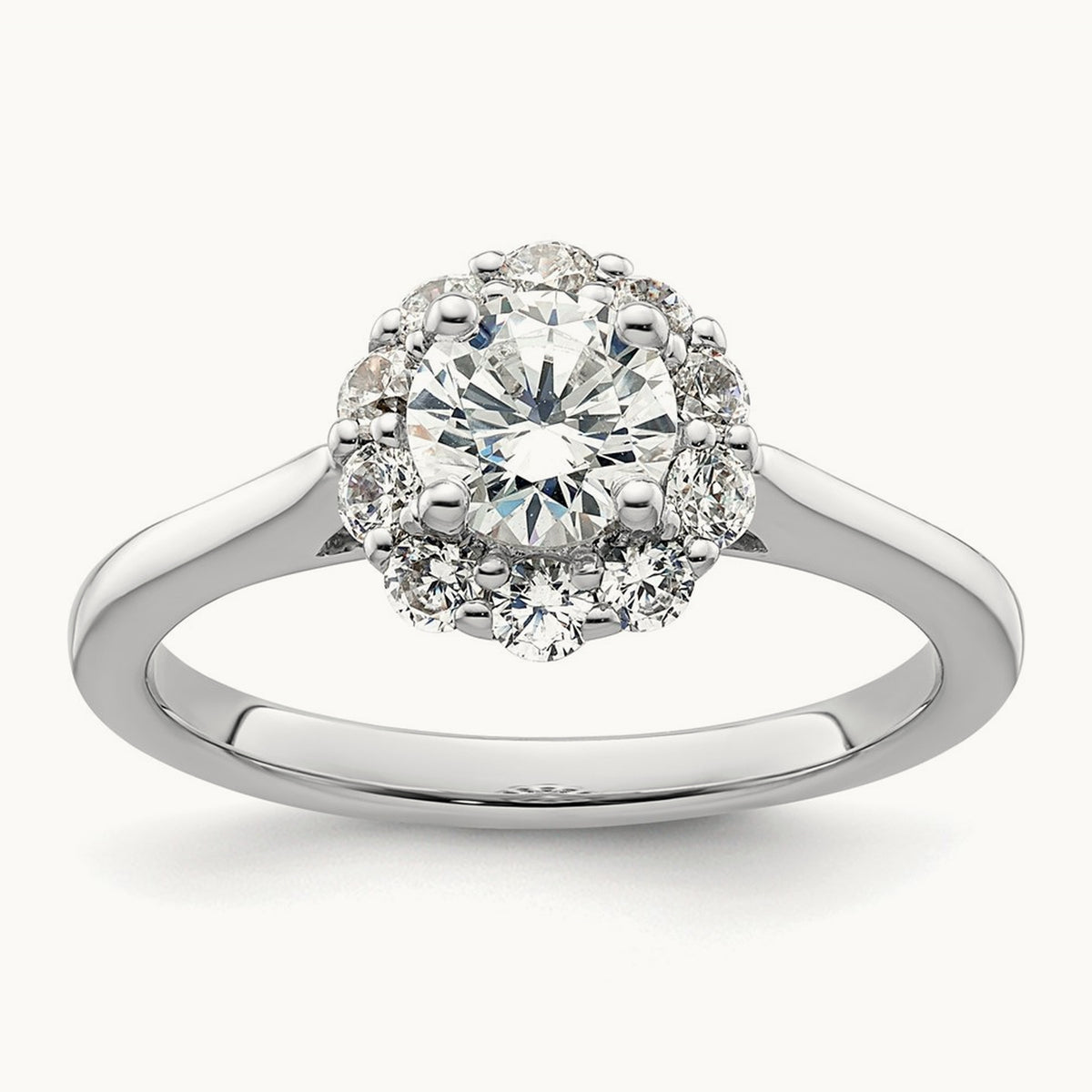 Round Halo Semi-Mount Engagement Ring — 2/5 ct, 7