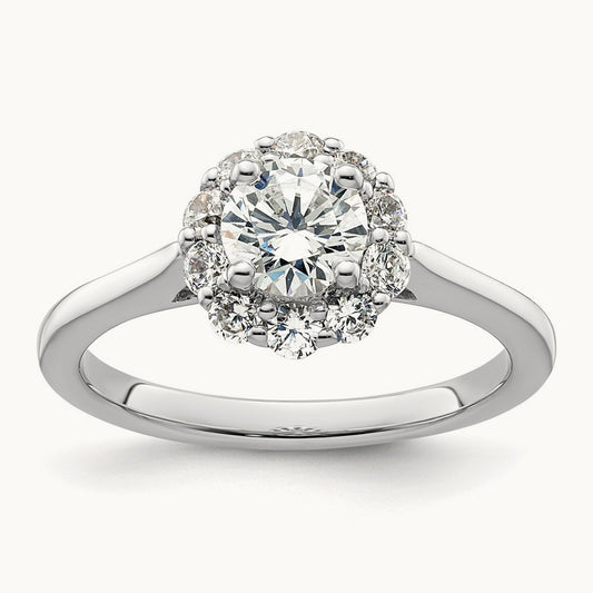 Round Halo Semi-Mount Engagement Ring — 2/5 ct, 7