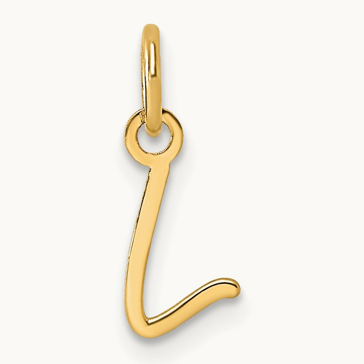 Uppercase Initial Charm — 14K Yellow Gold, L