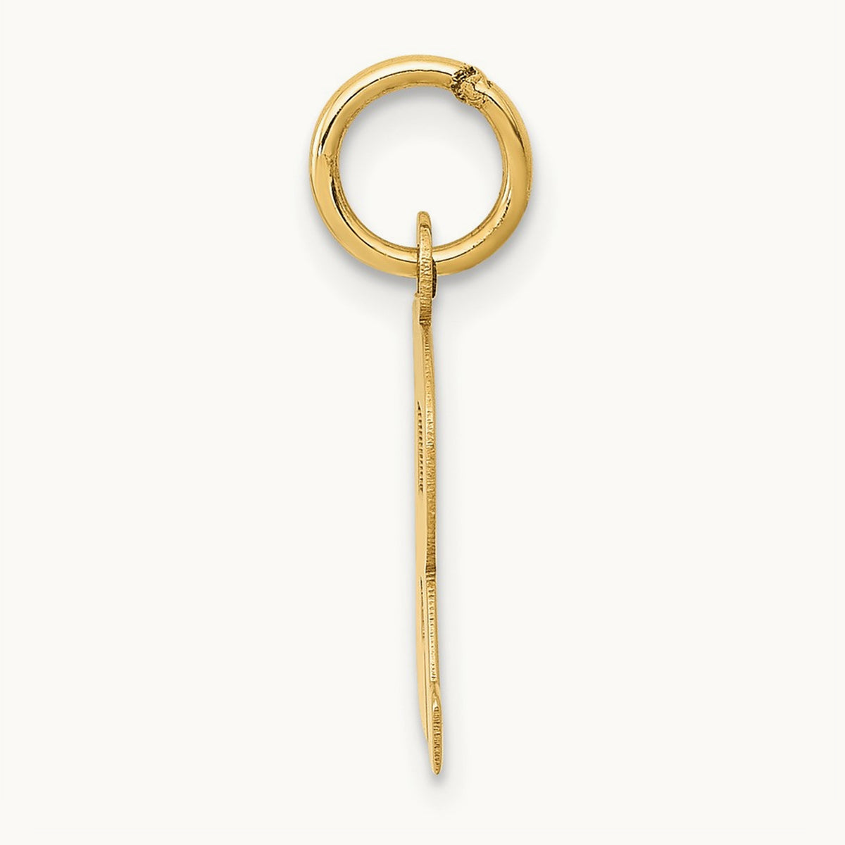 Small Block Initial Charm — 14K Yellow Gold, R