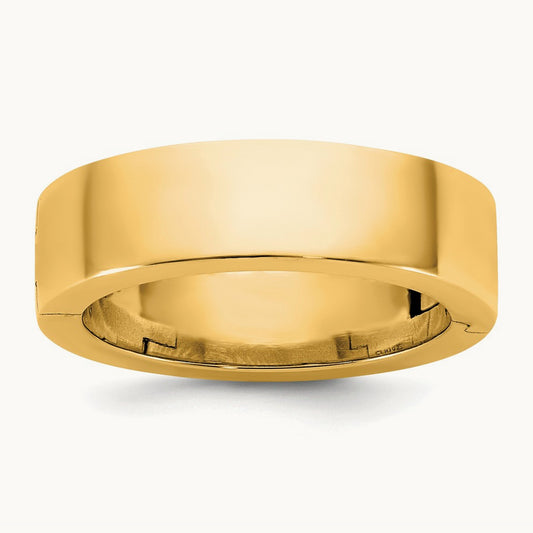 CLIQ Hinged Flat Wedding Band, 6mm, 14K Yellow Gold