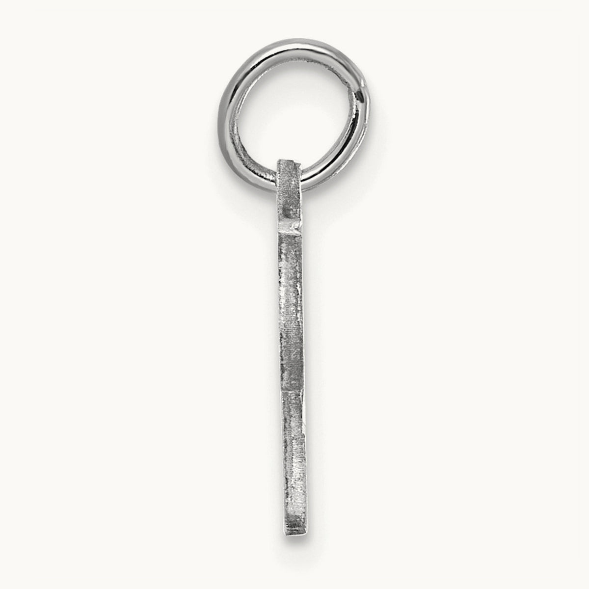 Diamond-cut Initial Charm — 14K White Gold, F