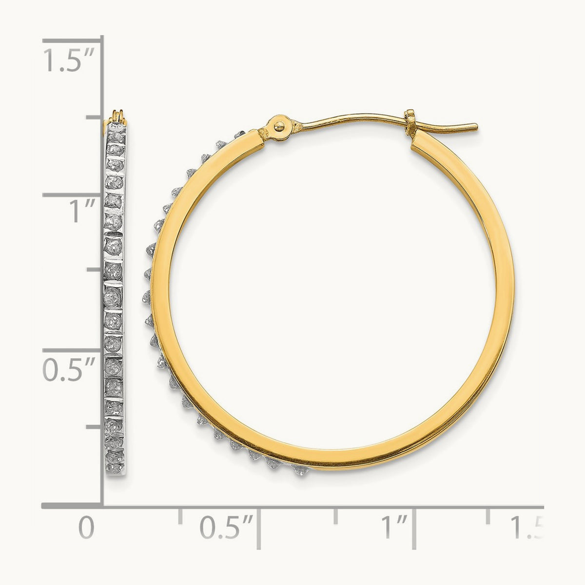 Diamond Fascination Diamond Dust/Accent Hoop Earrings — 27mm