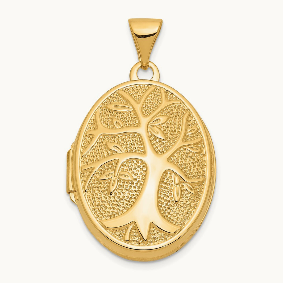 21x16mm Oval Tree Locket — 14K Yellow Gold