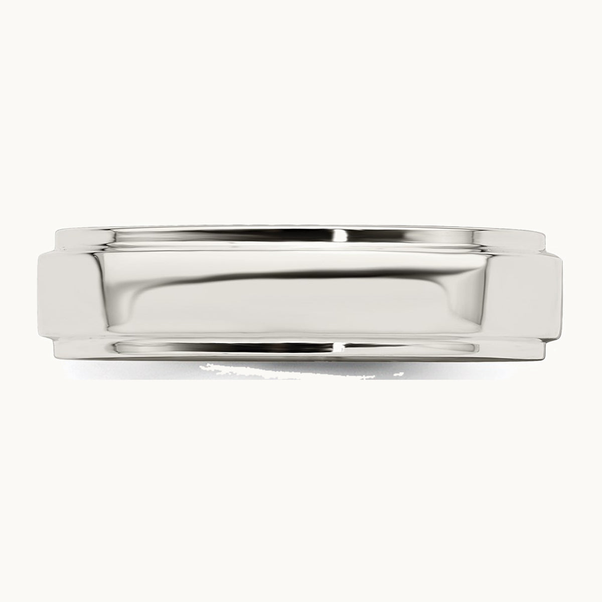 Sterling Silver 5mm Flat with Step Edge Band