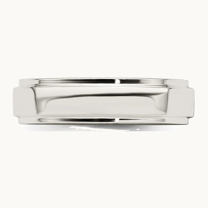 Sterling Silver 5mm Flat with Step Edge Band