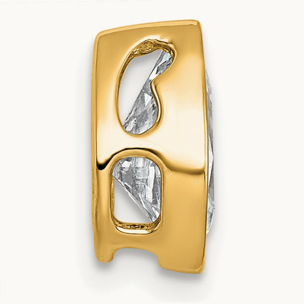 Pear Bezel Chain Slide, 0.25-3.00 ct tw Lab-Grown Diamond — 1 1/2 ct, 14K Yellow Gold