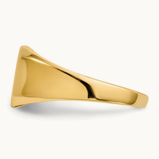 11.0x11. Closed Back Mens Signet Ring, 0mm, 14K