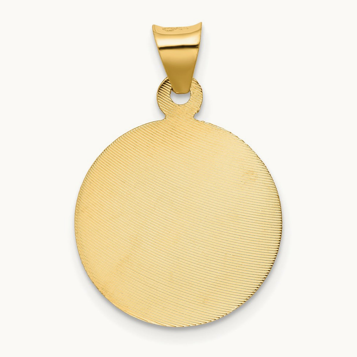 Polished and Diamond-cut Baptism Circle Pendant — 22mm