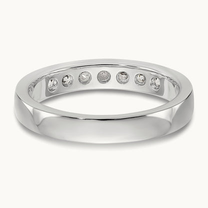7-Stone Diamond Channel Band, 14K White Gold