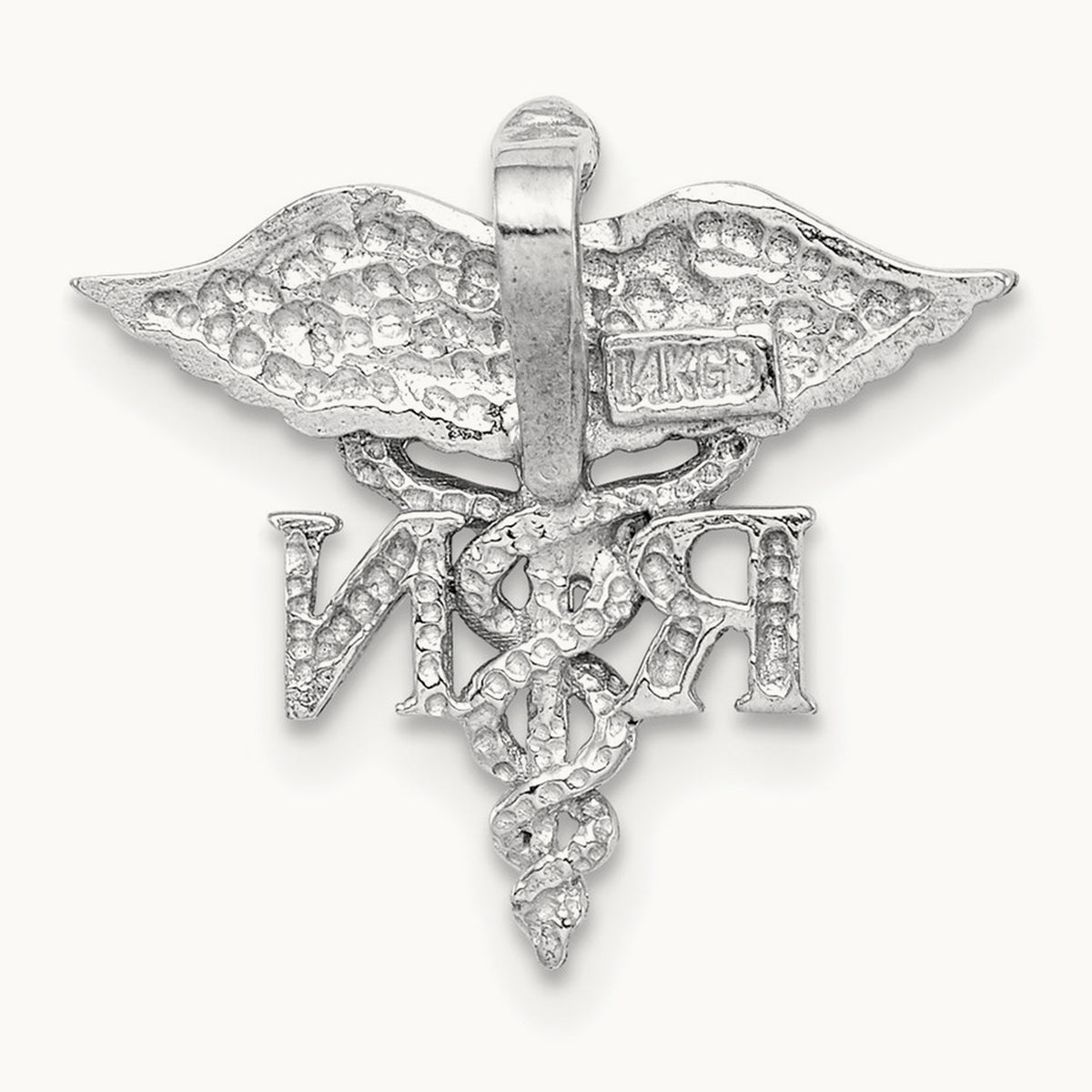Polished RN Medical Chain Slide, 14K White