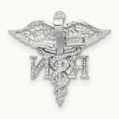 Polished RN Medical Chain Slide, 14K White