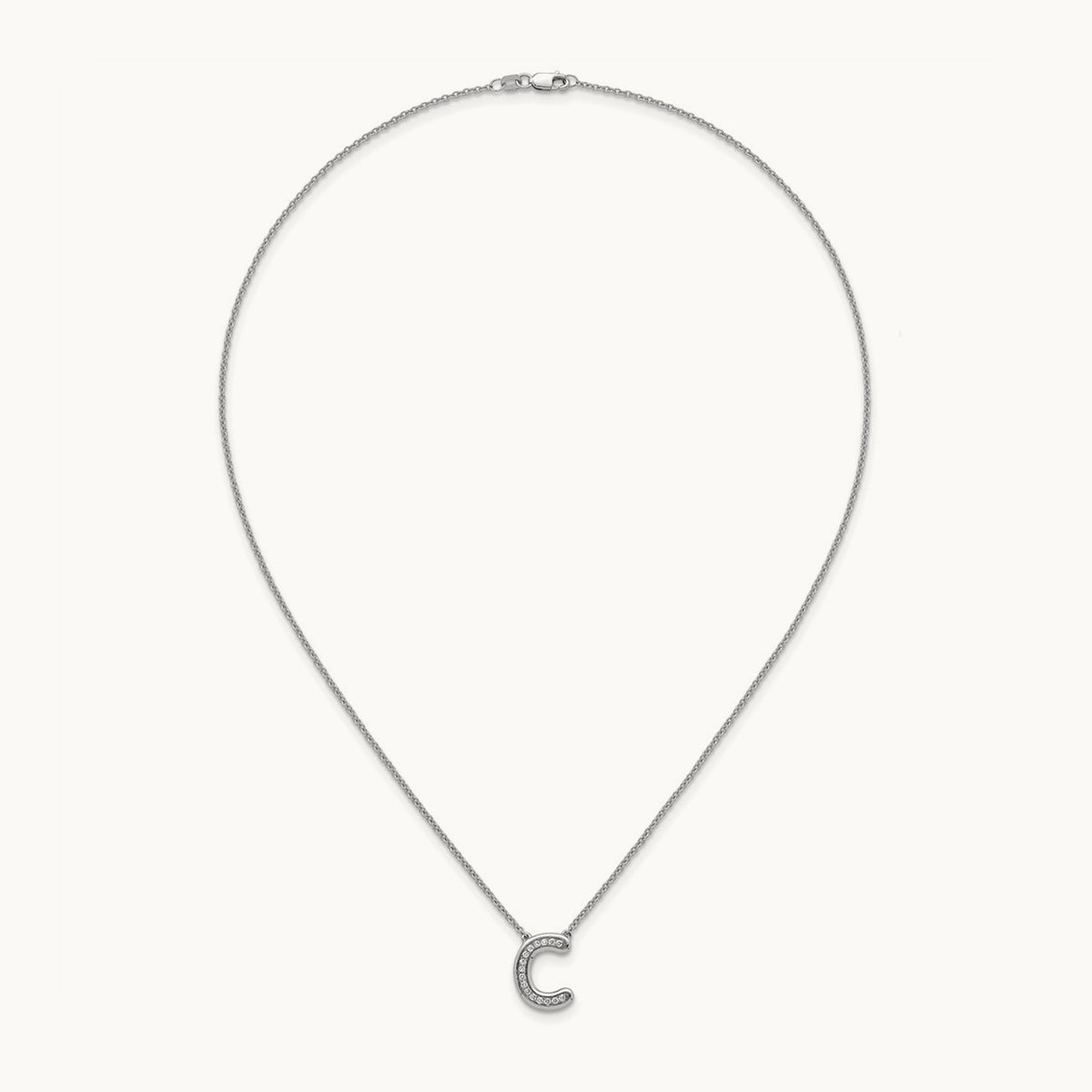 Initial C Necklace, 0.15 ct tw Lab-Grown Diamond