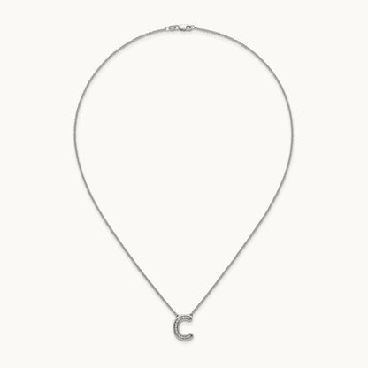 Initial C Necklace, 0.15 ct tw Lab-Grown Diamond
