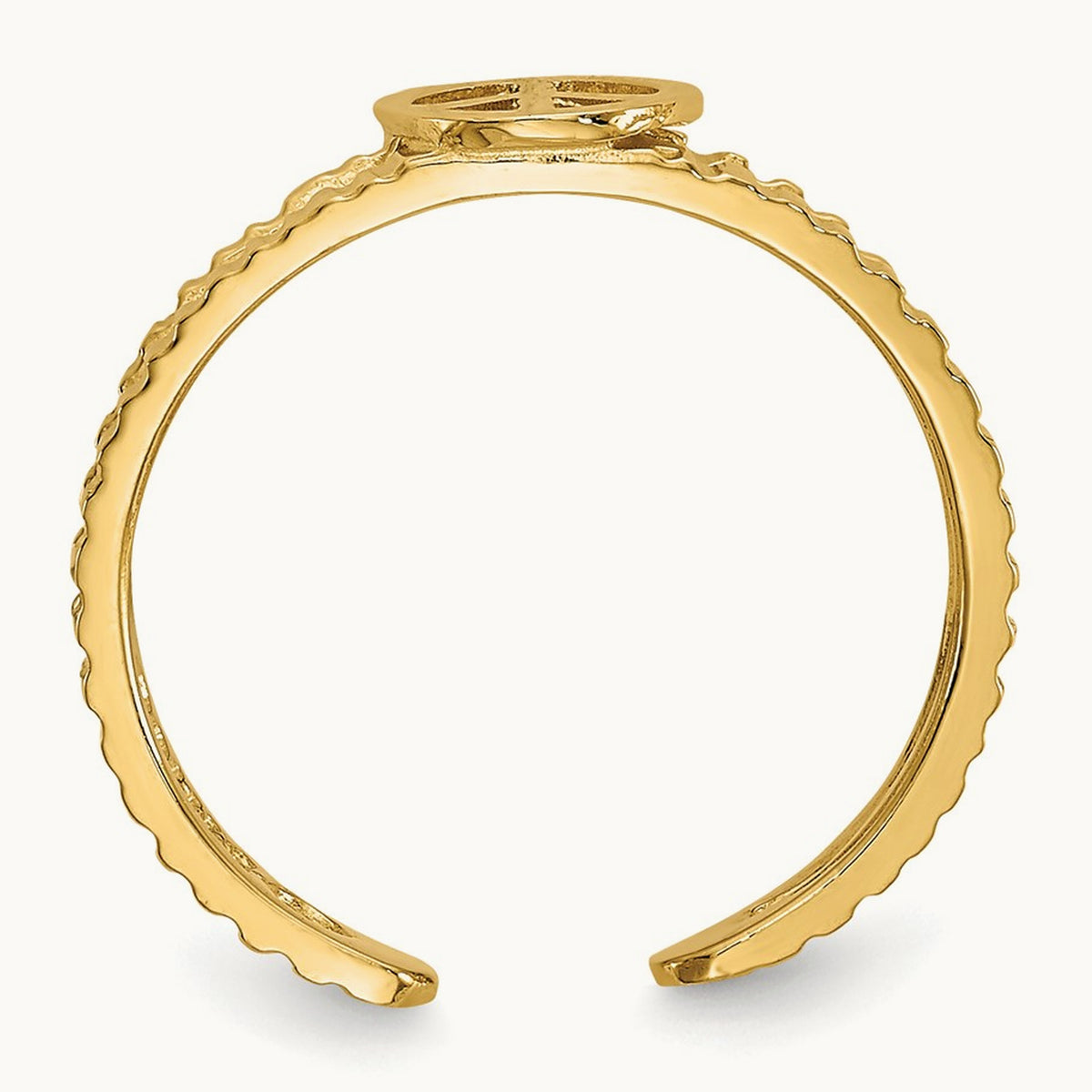 Peace Sign Toe Ring, 14K
