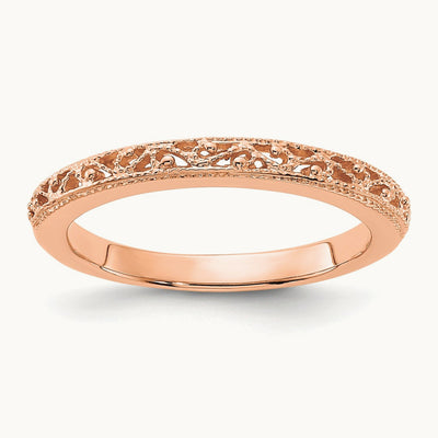 Filigree Band, 14K Rose Gold
