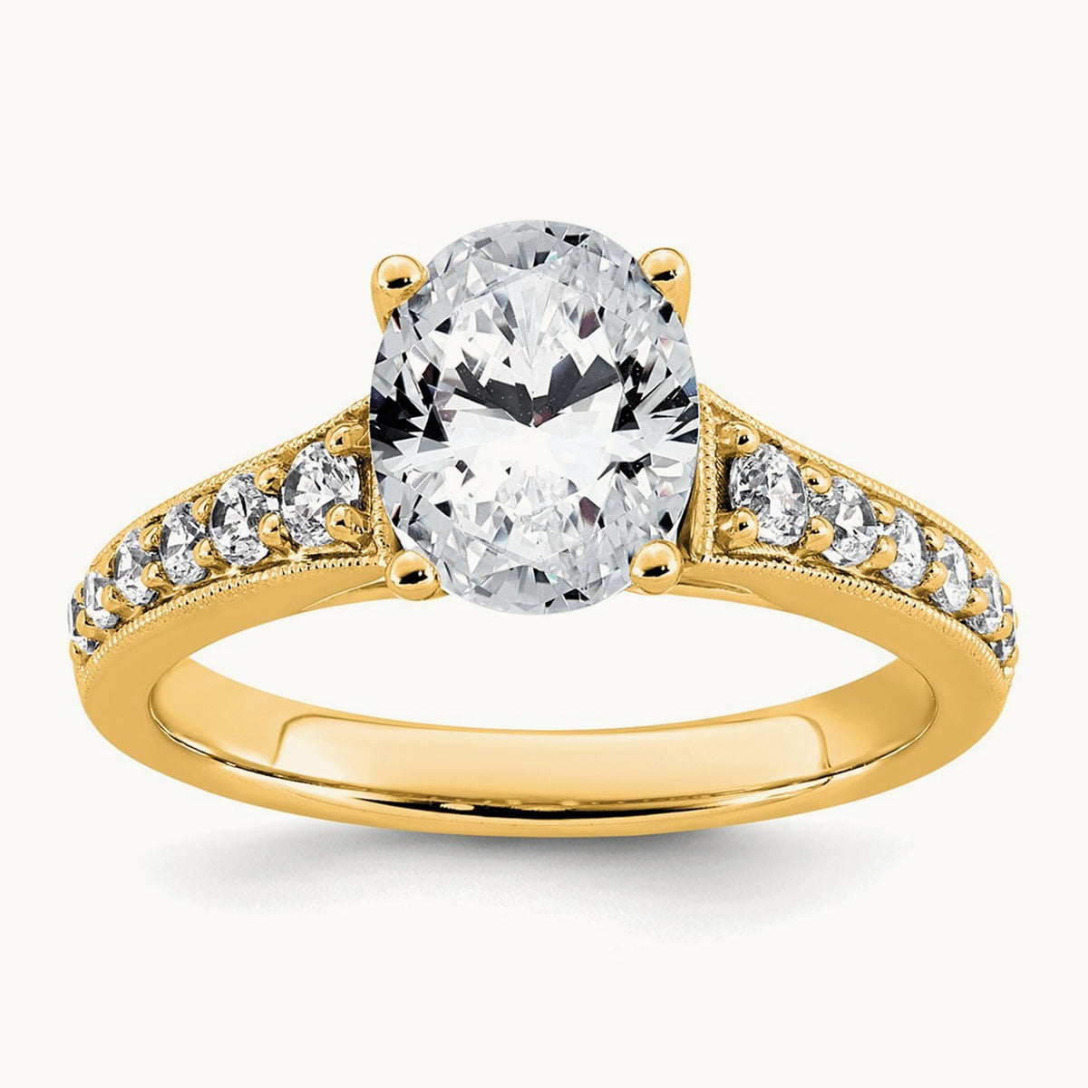 Oval Engagement Ring, 1.75 ct tw Lab-Grown Diamond — 14K Yellow Gold