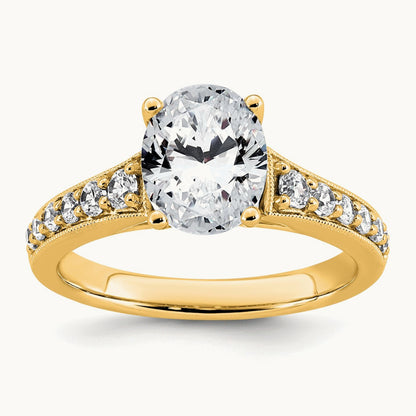 Oval Engagement Ring, 1.75 ct tw Lab-Grown Diamond — 14K Yellow Gold