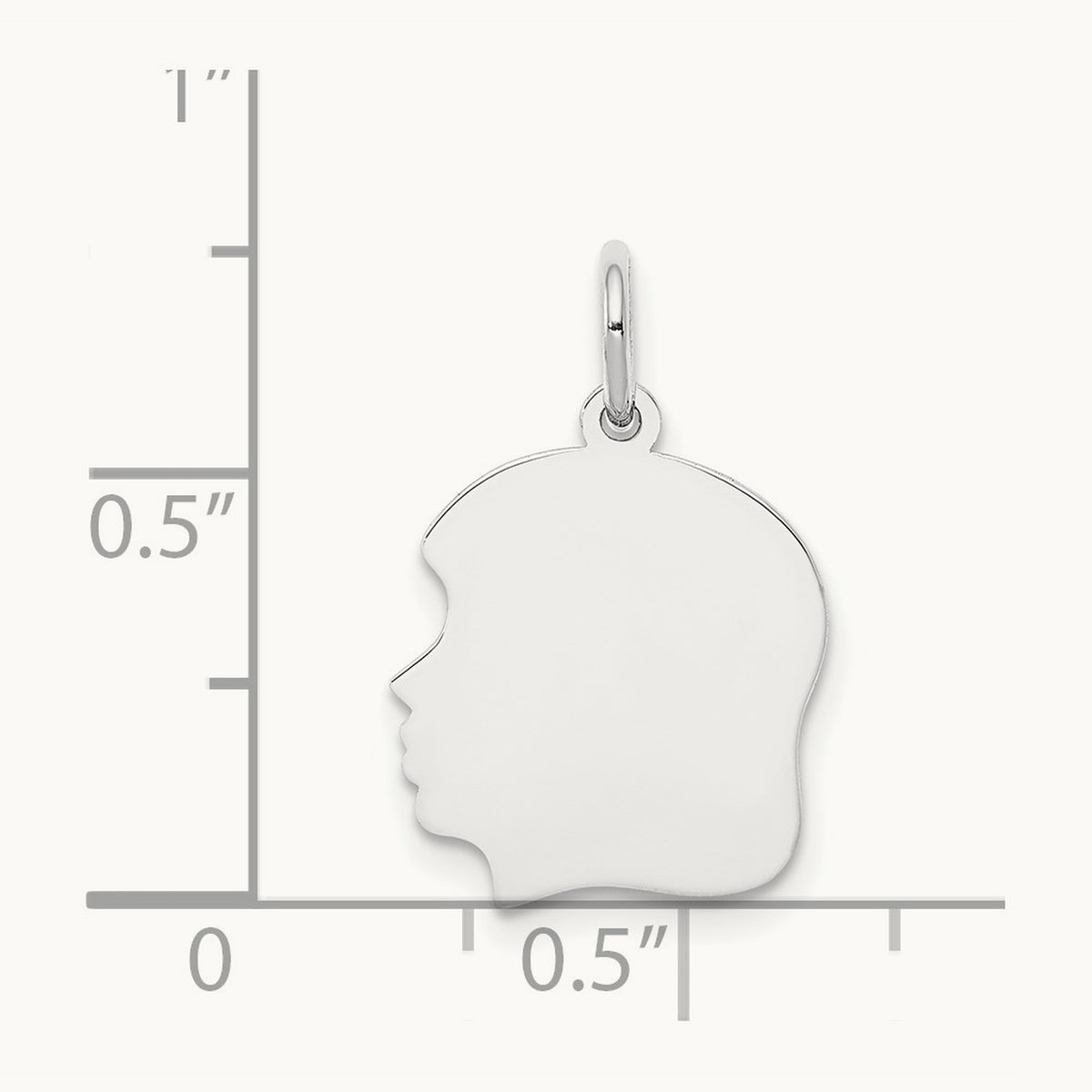 Plain Medium.013 Depth Facing Left Engravable Girl Charm — 22mm
