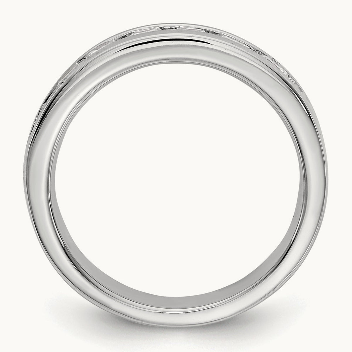 7-Stone Diamond Channel Band, 14K White Gold