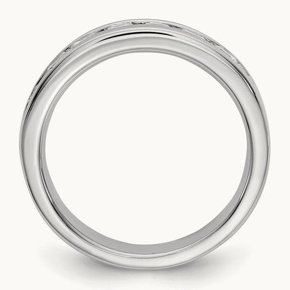 7-Stone Diamond Channel Band, 14K White Gold