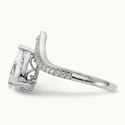 Asymmetric Pear Semi-Mount Engagement Ring, 0.20 ct tw