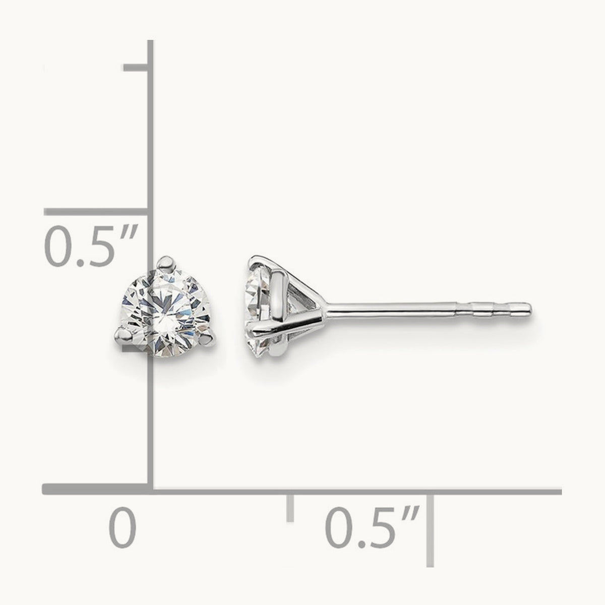 Round Stud Earrings, 0.10-6.00 ct tw Lab-Grown Diamond — 1/2 ct, 14K White Gold
