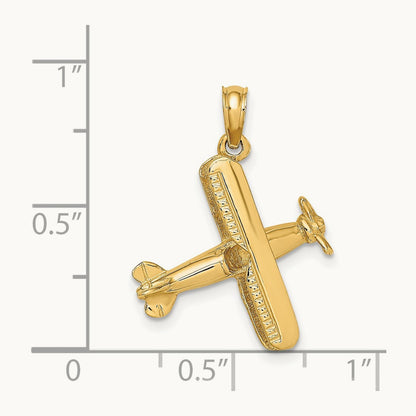 3-D Bi-Plane Charm, 14K