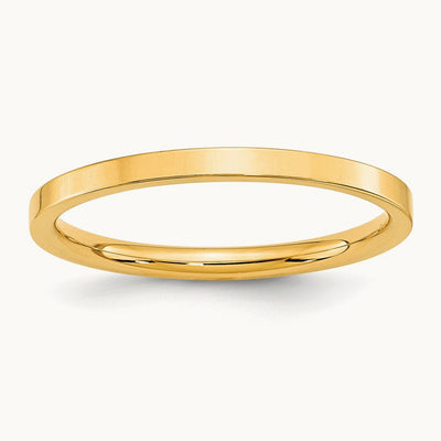 Standard Flat Comfort Fit Band — 10K Yellow Gold, 2mm