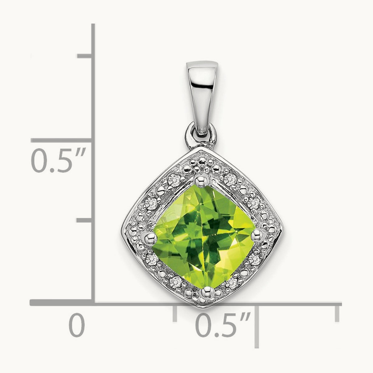 Cushion Peridot and Diamond Pendant — photo set
