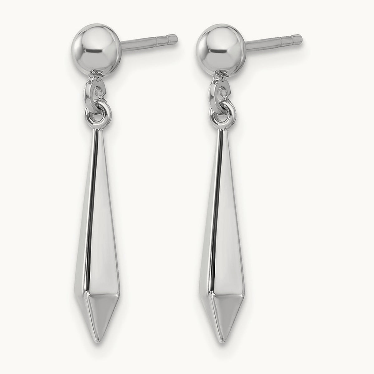 Polished Post Dangle Earrings, 10K White Gold — Leslie's