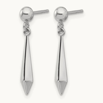 Polished Post Dangle Earrings, 10K White Gold — Leslie's