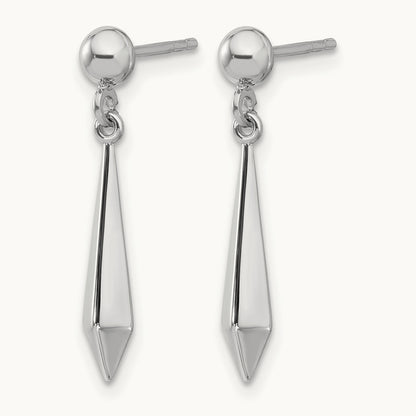 Polished Post Dangle Earrings, 10K White Gold — Leslie's