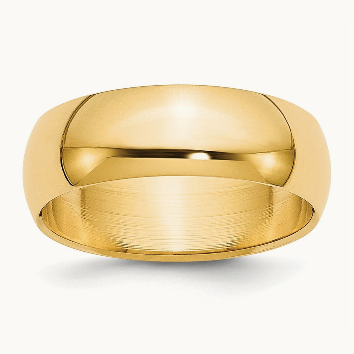 Half Round Band, 7mm, 10K Yellow Gold