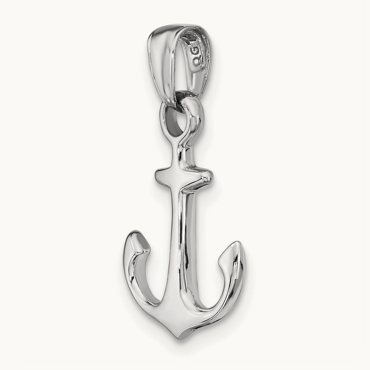 Anchor Pendant — 14K White Gold