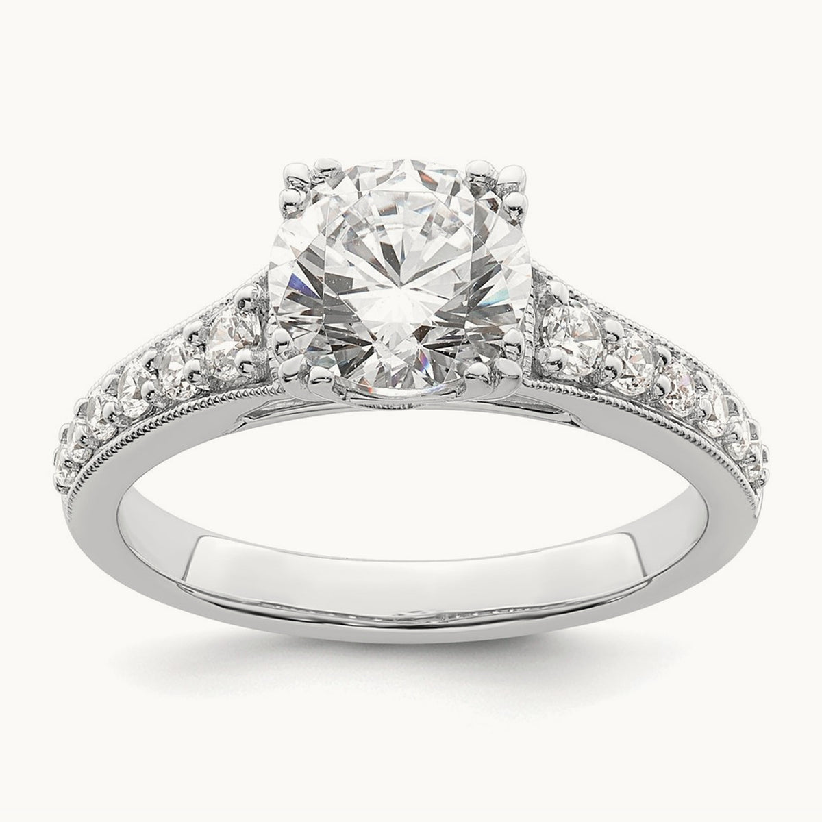 1 1/2ct Round Semi-Mount Engagement Dia Ring, 14K White Gold