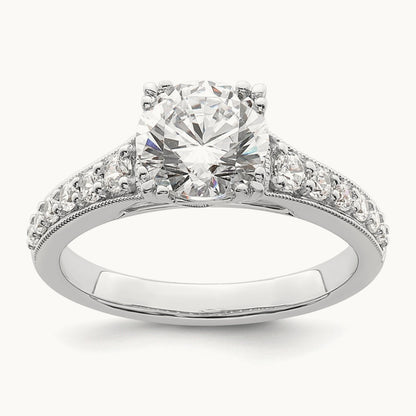 1 1/2ct Round Semi-Mount Engagement Dia Ring, 14K White Gold