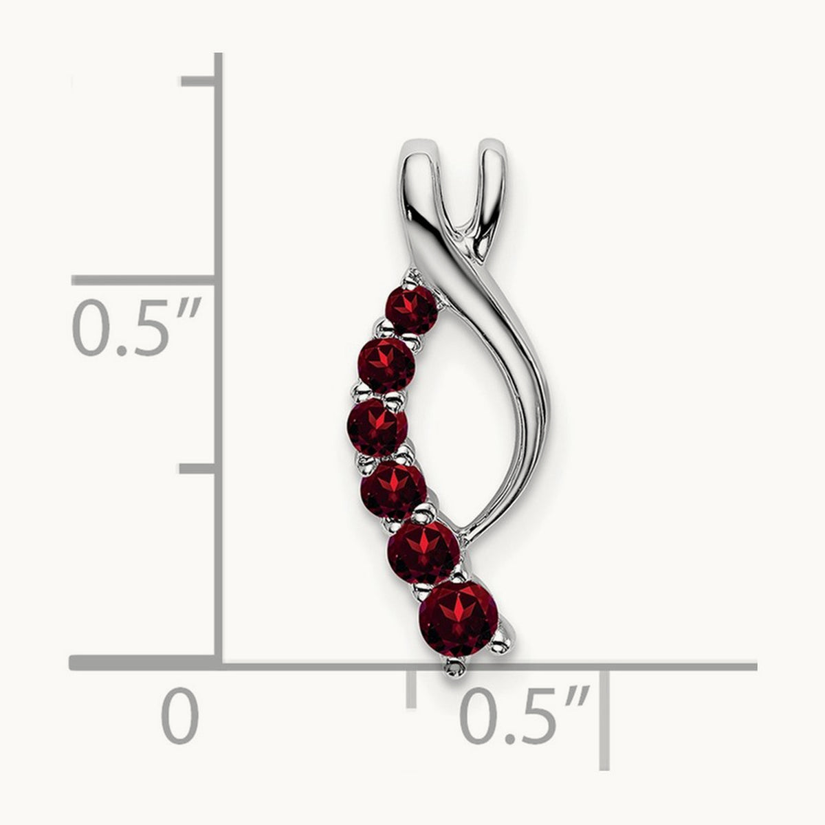 Garnet Journey Chain Slide, 14K White Gold