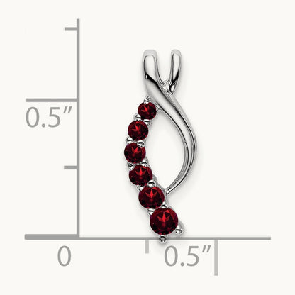 Garnet Journey Chain Slide, 14K White Gold