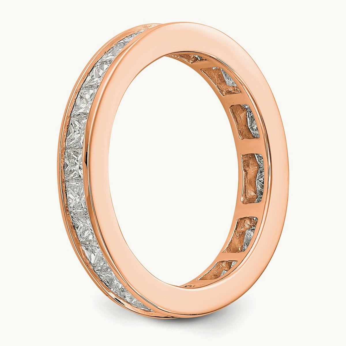 Polished Princess Channel Set Diamond Eternity Band, 2.00 ct tw — 14K Rose Gold