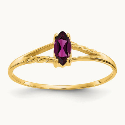 Rhodolite Garnet Birthstone Ring, 14K