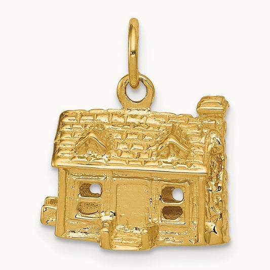 3-D House Charm, 14K