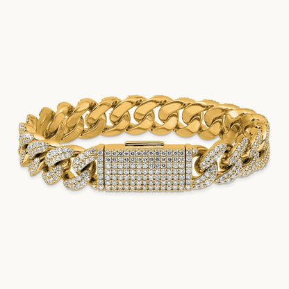 4mm Pavé Cuban Link Bracelet, 11.50 ct tw Lab-Grown Diamond