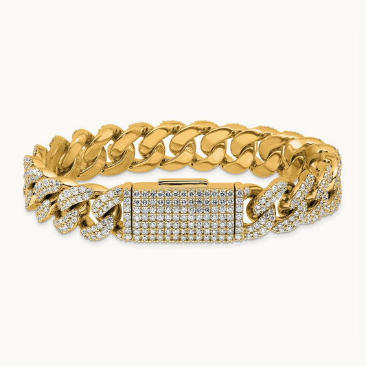 4mm Pavé Cuban Link Bracelet, 11.50 ct tw Lab-Grown Diamond