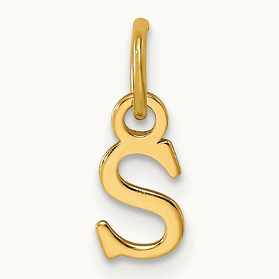 Cutout Letter S Initial Pendant, 14K Yellow Gold