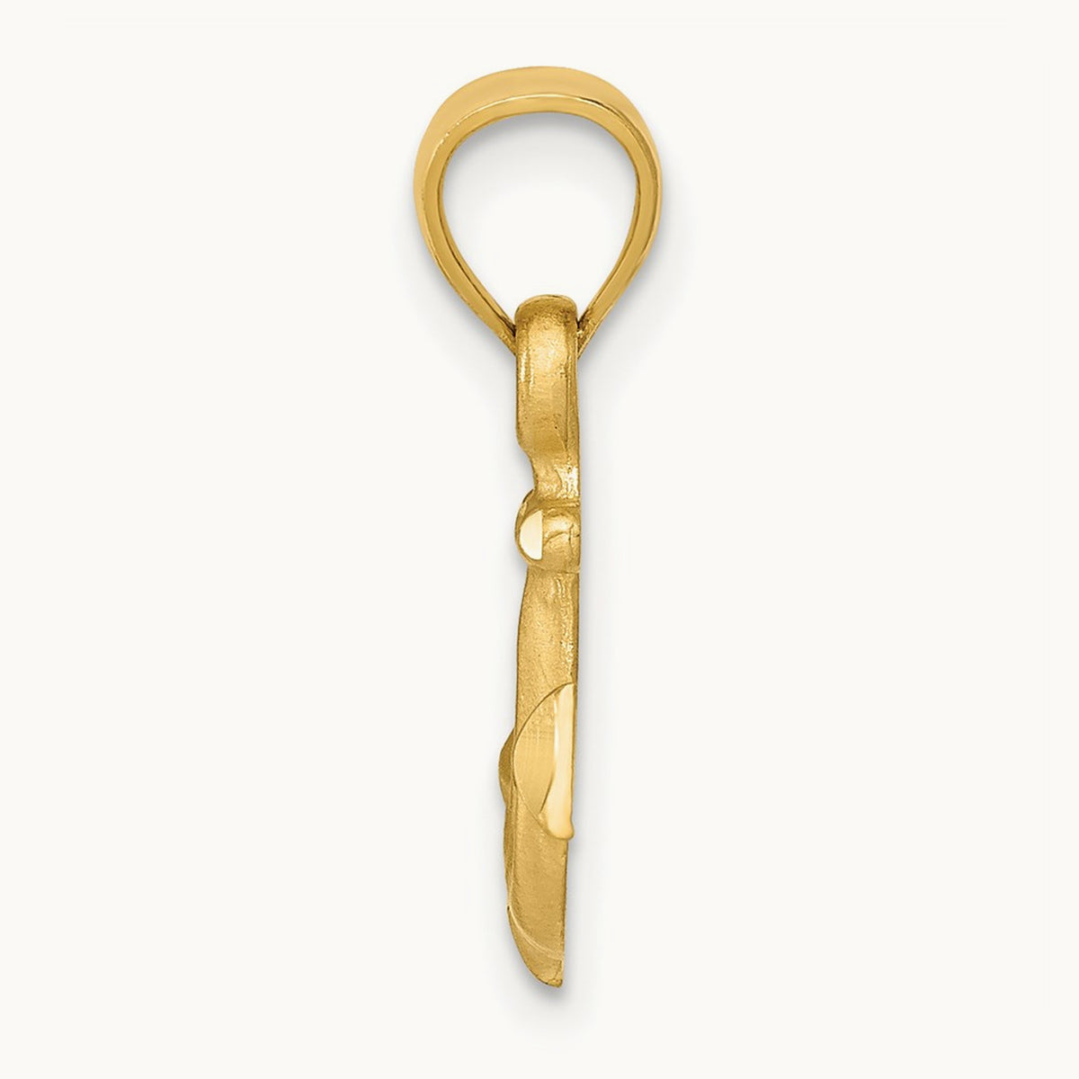 Diamond-cut Anchor Pendant, 14K