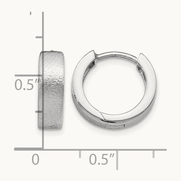 SS RH-plated Radiant Essence Textured Huggie Hoop Earrings — Leslie's