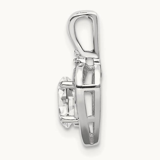Topaz and Diamond Heart Pendant — 14K White Gold